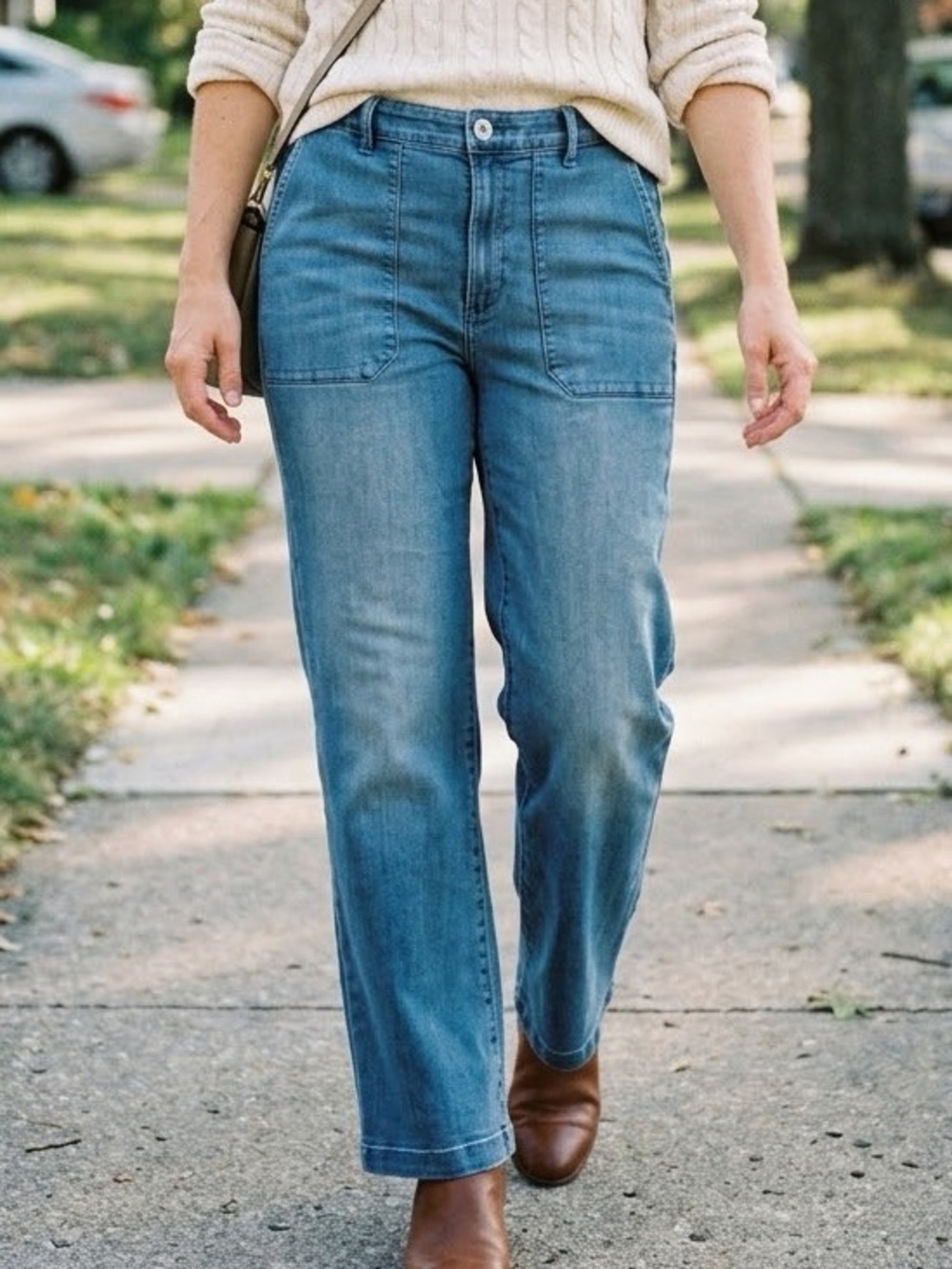 J.Jill Denim High Rise Wide Leg Jeans Medium Wash Size 10 Regular